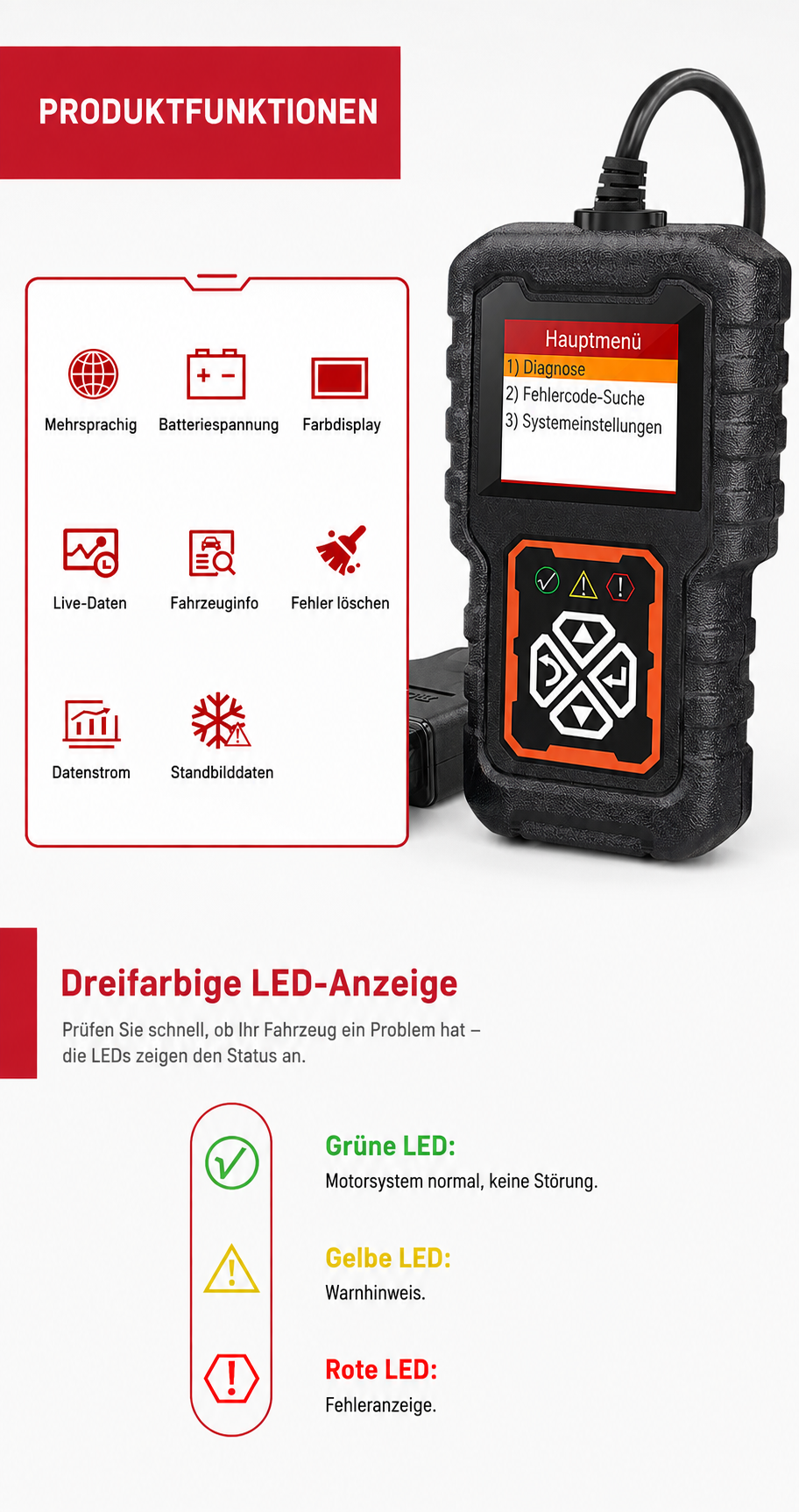 Diagnosegerät für Fahrzeugfehlercodes